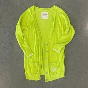 Vintage Hollister Cardigan Small Sweater School Green BRAT